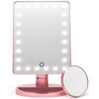 Rio Women's Rose Gold 24 LED Makeup Mirror with mini removable 10X Magnifying Mirror