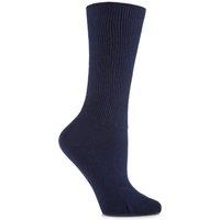 SOCKSHOP Iomi Women's 1 Pair FootNurse Oedema Extra Wide Cotton Socks in Navy | Size: 4-7