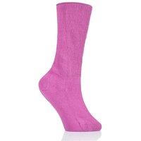 SOCKSHOP Iomi Women's 1 Pair FootNurse Oedema Extra Wide Cotton Socks in Pink | Size: 4-7