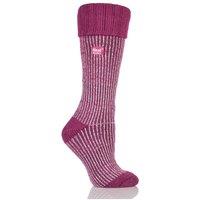 SOCKSHOP Heat Holders Women's 1 Pair 2.3 TOG Thermal Boot Socks in Pink | Size: 4-8