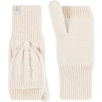 SOCKSHOP Heat Holders Women's 1 Pair Ash Cable Knit Converter Mittens in Cream