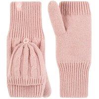 SOCKSHOP Heat Holders Women's 1 Pair Ash Cable Knit Converter Mittens in Pink