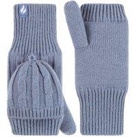 SOCKSHOP Heat Holders Women's 1 Pair Ash Cable Knit Converter Mittens in Blue