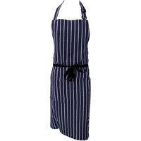 Dennys Women's Cotton Striped Workwear Butchers Apron in Navy