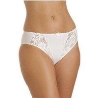 Camille Women's Three Pack Classic Style Lace Briefs in Ivory | Size: 20