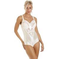 Camille Women's Luxurious Underwired Non Padded Floral Lace Shapewear Body in Ivory | Size: 34C