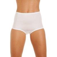 Camille Women's Smooth High Waist Two Pack Control Briefs in White | Size: 20