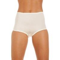 Camille Women's Smooth High Waist Two Pack Control Briefs in Beige | Size: 14