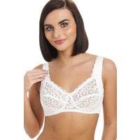 Camille Women's Non Wired Soft Cup Lace Bra in White | Size: 34F