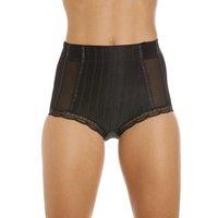 Camille Women's Two Pack High Waisted Mesh Support Panel Control Briefs in Black | Size: 12