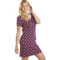 Camille Women's Floral Print Cotton Nightdress in Purple | Size: 18-20