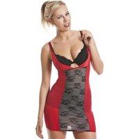 Camille Women's Floral Lace Under Bust Body Shaper Control Dress in Red | Size: 18-20