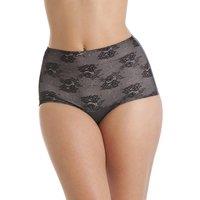 Camille Women's Two Pack Seamfree High Waist Floral Mesh Shapewear Briefs in Dark Grey | Size: 14-16