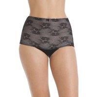 Camille Women's Two Pack Seamfree High Waist Floral Mesh Shapewear Briefs in Black | Size: 18-20
