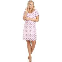 Camille Women's Ditsy Floral Print Cotton Summer Nightshirt in Pink | Size: 14-16