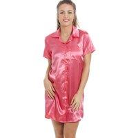 Camille Women's Luxury Satin Nightshirt in Coral | Size: 12