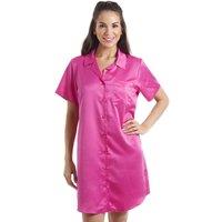 Camille Women's Luxury Satin Nightshirt in Pink | Size: 12
