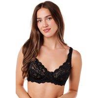 Camille Women's Classic Underwired Floral Lace Bra in Black | Size: 36DD