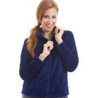 Camille Women's Zip Front Soft Textured Fleece Bed Jacket in Navy | Size: 22-24