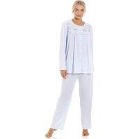 Camille Women's Cuddle Knit Long Sleeve Pyjama Set in Light Blue | Size: 22-24