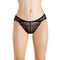 Camille Women's Three Pack Lace Brazilian Briefs in Black | Size: 8