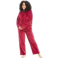 Camille Women's Supersoft Hooded Pyjama Set in Magenta | Size: 18-20