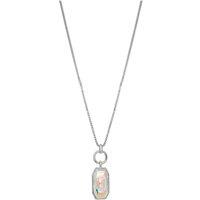 Jon Richard Women's Silver Plated Polish Link Aurora Borealis Pendant Necklace