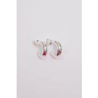 Simply Silver Women's Sterling Silver 925 Multi Stone Hoop Earrings