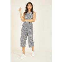 Mela Women's Black Ditsy Daisy Culotte Jumpsuit | Size: 16