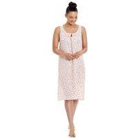 Camille Women's Lightweight Pastel Knee Length Chiffon Chemise in Light Pink | Size: 10