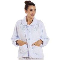 Camille Women's Classic Button Bed Jacket in Blue | Size: 18-20