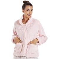 Camille Women's Classic Button Bed Jacket in Pink | Size: 22-24