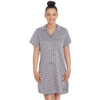Camille Women's Womens Floral Printed Satin Nightshirt in Navy | Size: 14