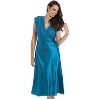 Camille Women's Classic Satin Chemises in Teal | Size: 10-12