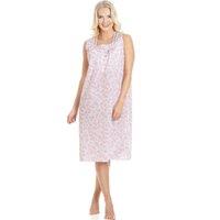 Camille Women's Classic Floral Print Sleeveless Nightdress in Pink | Size: 10-12
