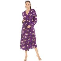 Camille Women's Floral Print Spandex Knee Length Wrap in Purple | Size: 18-20