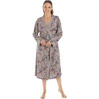Camille Women's Floral Print Spandex Knee Length Wrap in Grey | Size: 14-16