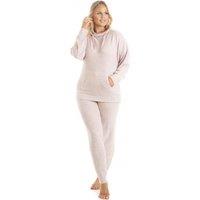 Camille Women's Comfy Fit Marl Hacci Pyjama set in Baby Pink | Size: 8-10