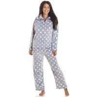 Camille Women's Spot Print Pyjama Set in Grey | Size: 18-20