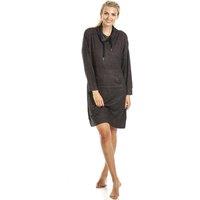 Camille Women's Long Sleeve Cowl Neck Lounger in Charcoal | Size: Small