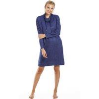 Camille Women's Long Sleeve Cowl Neck Lounger in Navy | Size: Medium