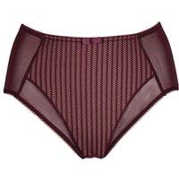 Berlei Women's Beauty Stripe Deep Brief - Burgundy | Size: 2XL