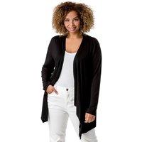 Roman Women's Curve Waterfall Front Jersey Cardigan in Black | Size: 18