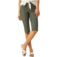 Roman Women's Knee Length Stretch Shorts in Green | Size: 18