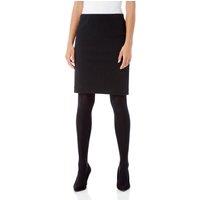Roman Women's Short Textured Elastic Waist Jersey Skirt in Black | Size: 20