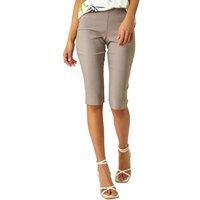 Roman Women's Knee Length Stretch Shorts in Taupe | Size: 10