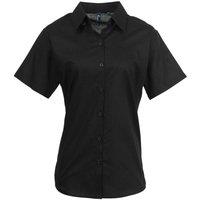 Premier Women's Signature Oxford Short Sleeve Work Shirt in Black | Size: 18