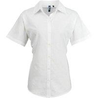 Premier Women's Signature Oxford Short Sleeve Work Shirt in White | Size: 10