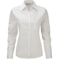 Russell Women's Jerzees Long Sleeve Pure Cotton Work Shirt in White | Size: 2XL