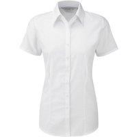 Russell Women's Herringbone Short Sleeve Work Shirt in White | Size: 3XL